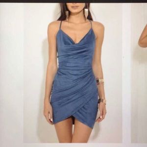 Never worn velvet blue dress Lucy in the sky dress